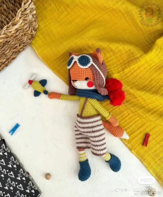 Crochet Pilot Fox Amigurumi Doll Pattern Chart