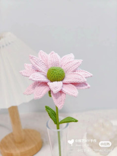 Crochet Pink Lily Flower Pattern Chart with Detailed Instructions