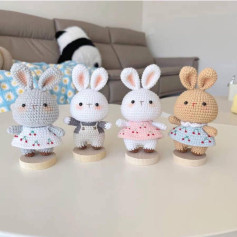 Crochet Rabbit Doll Chart with Cherry Dress Pattern