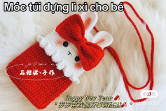 Crochet Red Rabbit Lucky Money Bag Pattern Tutorial