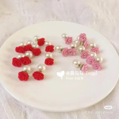 Crochet Rose Pearl Earrings Pattern Tutorial