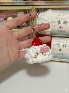 Crochet Santa Claus Cake Keychain Pattern Chart