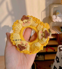 Crochet Scrunchie Patterns: Pudding Dog and Strawberry Designs