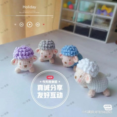 Crochet Sheep Amigurumi Pattern Chart with Color Variations