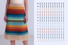 Crochet skirt patterns with flat charts and symbols