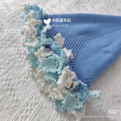 Crochet Snowflake Blanket Pattern with Blue and White Flowers