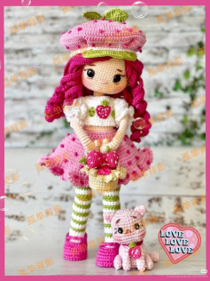 Crochet Strawberry Girl Doll Amigurumi Pattern Tutorial