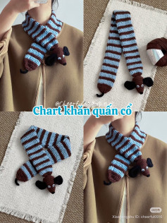 Crochet Striped Dog Head Scarf Pattern