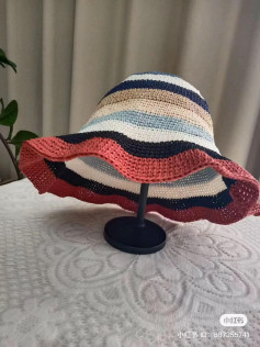 Crochet Striped Fisherman Hat and Cotton Grass Plaid Hat Pattern
