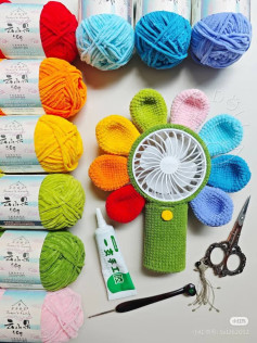 Crochet Sunflower Fan Case Pattern Chart Tutorial