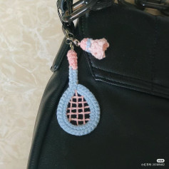 Crochet Tennis Racket and Shuttlecock Keychain Pattern