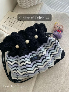 Crochet Tote Bag Chart - Island or Dunhuang Color Scheme Pattern