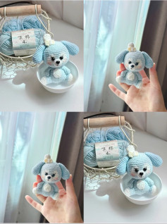 Crochet Tutorial Pattern for Blue Amigurumi Dog Doll
