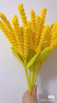 Crochet Wheat Ears Tutorial: Detailed Instructions for Short, Medium, and Long Stems with Leaves