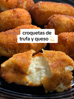 Croquetas de trufa y queso: receta fácil paso a paso con mantequilla, harina y leche