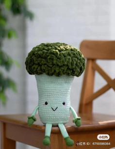 Cute Amigurumi Broccoli Doll Crochet Pattern Chart - Vegetable Series