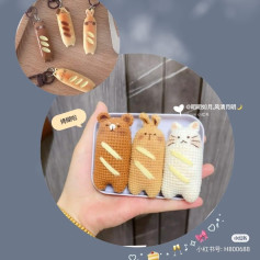 Cute Animal Baguette Bread Crochet Pattern Chart - Bear, Rabbit and Cat Amigurumi Keychain Tutorial