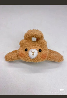 Cute Brown Bear Crochet Hair Claw Clip Pattern