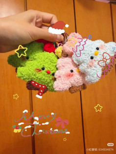 Cute Christmas Tree Crochet Keychain Pattern