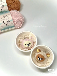 Cute Crochet Bear Bun Keychains Pattern Tutorial