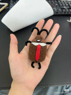 Cute Crochet Beetle Doll Pattern with Tie and Collar