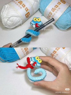 Cute Crochet Blue Snake Amigurumi Pattern