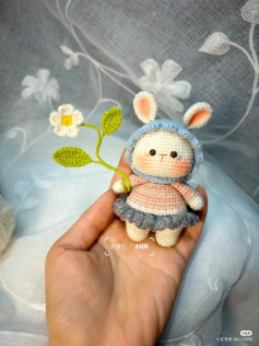 Cute Crochet Bunny Doll Pattern with Flower Accessory