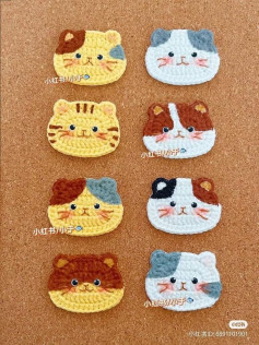Cute Crochet Cat Hair Clip Chart