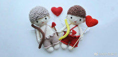 Cute Crochet Cupid Amigurumi Doll Pattern with Bow and Arrow