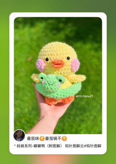 Cute Crochet Duckling in Frog Ring Lifebuoy Amigurumi Pattern