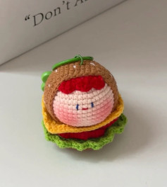 Cute Crochet Hamburger Keychain Pattern Tutorial