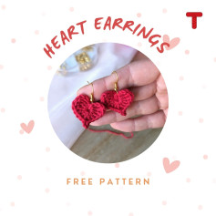 Cute Crochet Heart Earrings Free Pattern for Valentine's Day