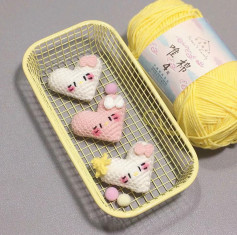 Cute Crochet Kitty Heart Amigurumi Pattern with Bow and Banana Hat Tutorial