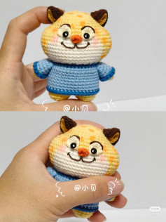 Cute Crochet Leopard Police Officer Amigurumi Doll Pattern