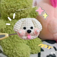 Cute Crochet Poodle Dog Face Amigurumi Pattern Chart Tutorial
