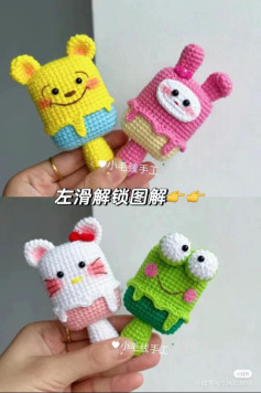 Cute Crochet Popsicle Tutorial Chart for My Melody, Hello Kitty, Frog and Bear Characters