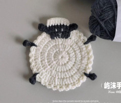 Cute Crochet Sheep Coaster Pattern Chart with Instructions