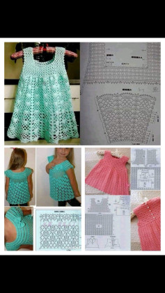 Cute Crochet Summer Dresses for Girls with Free Patterns and Charts