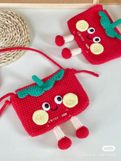Cute Crochet Tomato Bag Pattern with Chart