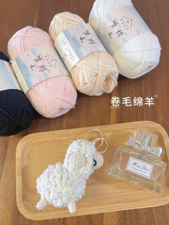 Cute Curly Wool Sheep Amigurumi Keychain Crochet Pattern