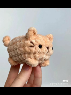 Cute Fluffy Peach Cat Amigurumi Crochet Pattern Chart