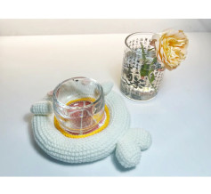 Cute Grapefruit Bear Coaster Crochet Pattern