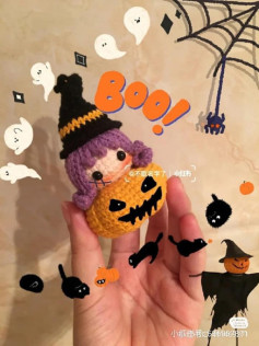 Cute Halloween Witch Doll Crochet Pattern Chart