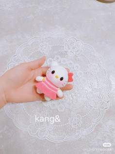 Cute Hello Kitty Amigurumi Doll with Pink Dress - Crochet Pattern Chart and Tutorial