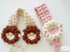 Cute Little Sheep Warm Ear Muffs Crochet Pattern Chart