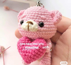 Cute Mini Crochet Bear with Heart Pattern