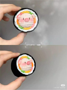 Cute Pig Sushi Crochet Pattern Chart