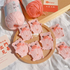 Cute Pink Pig Crochet Hair Clip Chart