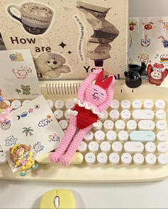 Cute Pink Rabbit Amigurumi Crochet Pattern with Red Dress Tutorial