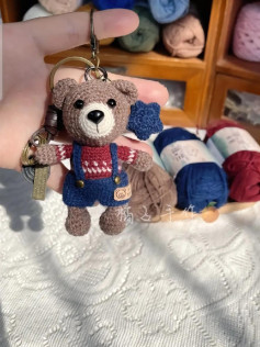 Cute Retro Crochet Bear Keychain Pattern Chart